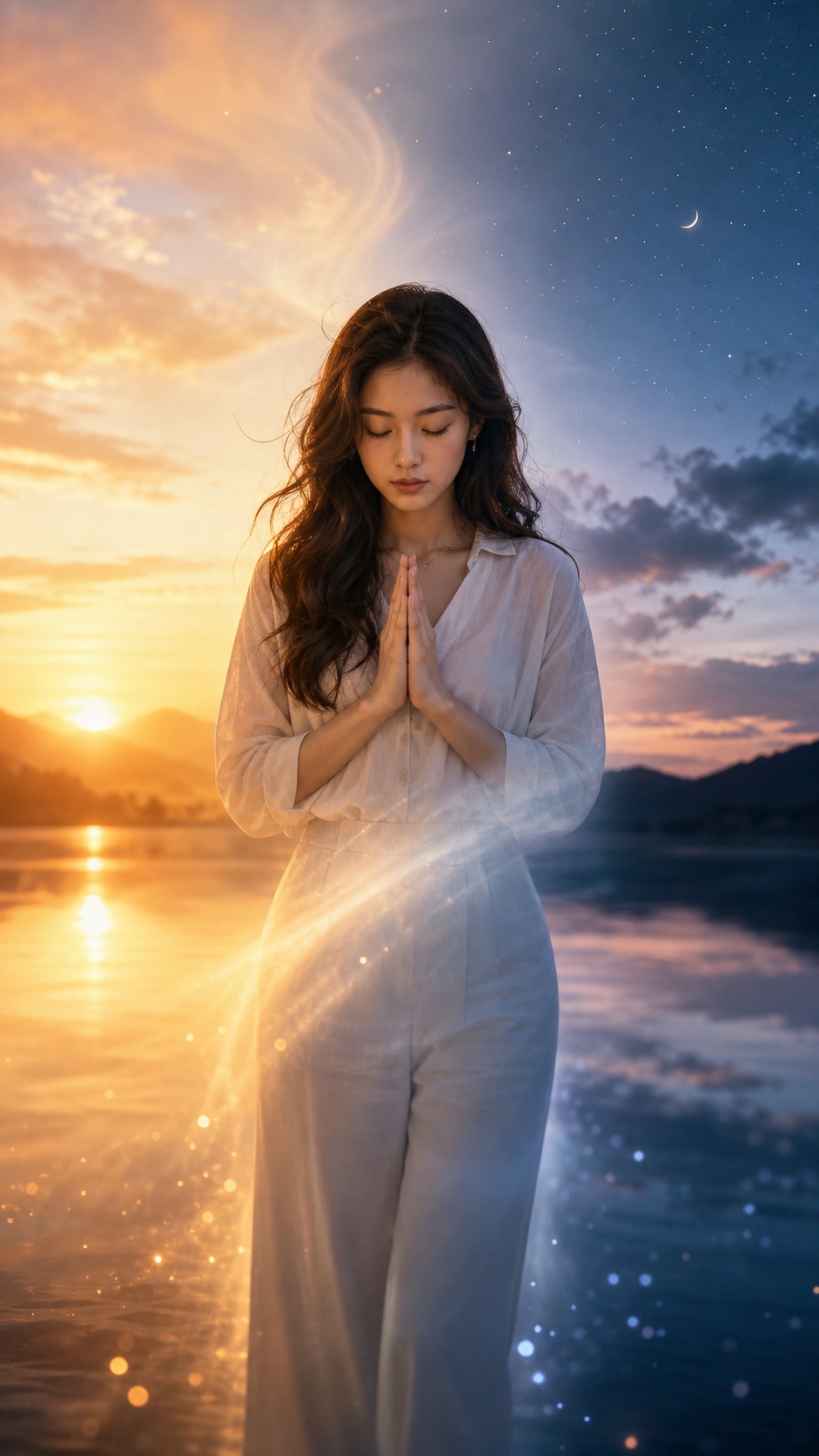 낮과 밤이 섞인 비주얼